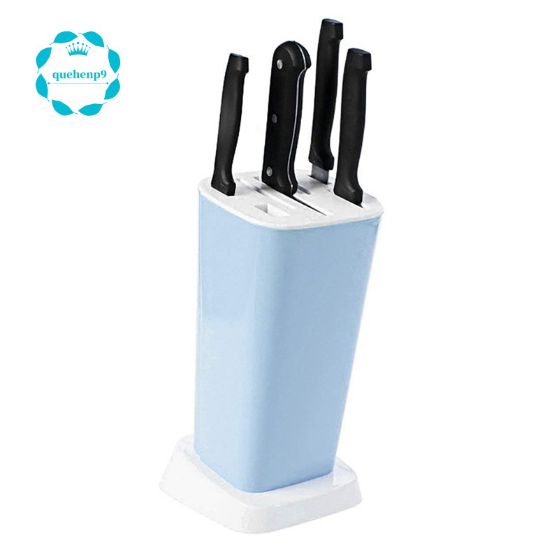 Home Tableware Block 7 Different Slot Multifunction Plastic Knife Stand Holder For Knives Kitchen Accessories Blue Shopee Singapore