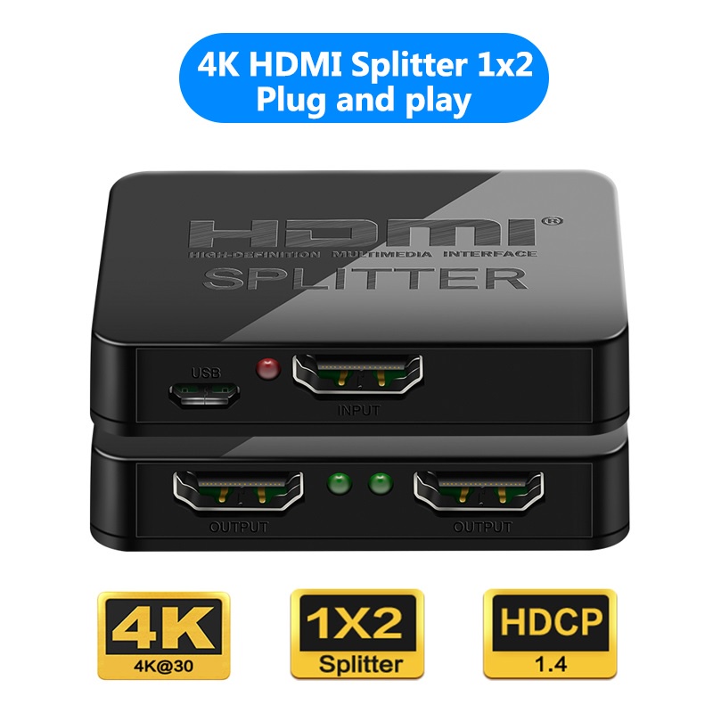 4K HDMI Switch 2x1 AB Switcher Splitter with 2 Port Supports Ultra HD 4K 1080P 3D HDR HDCP Pass Through Amanka HDMI Bi-directional 1x2 