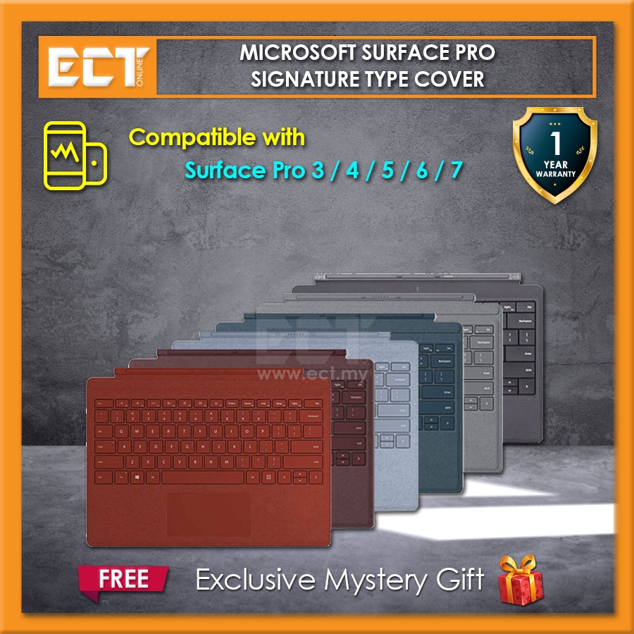 Microsoft Surface Pro Signature Type Cover Platinum Cobalt Blue Burgundy Ice Blue Poppy Red Shopee Singapore