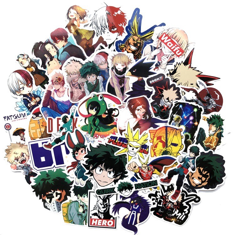 fingertoys 73 pack my hero academia sticker skateboard waterproof skateboard anime stickers skateboarding skates skateboards scooters naces com br