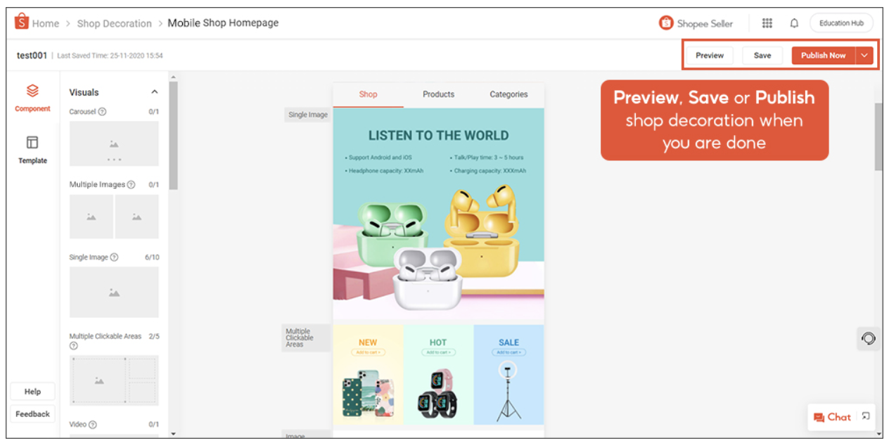 Navigating the Premium Shop Decoration window | Shopee PH Seller ...