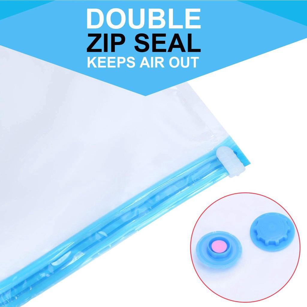 Ziplock Vacuum Compressed Bag,Foldable Travel Pump Space Saving Seal