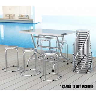  RECTANGULAR Stainless  Steel  Foldable Table Meja  Lipat  