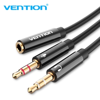 Vention Audio Extension Cable Headphone Splitter for Computer 3.5mm Female to 2 Male 3.5mm Mic Splitter Headset to PC Adapter 0.3m