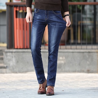 Image of 28-38 Men Stretch Denim Jeans Pants Korean Casual Business Stretchable Straight Slim Fit Jean Trousers Seluar