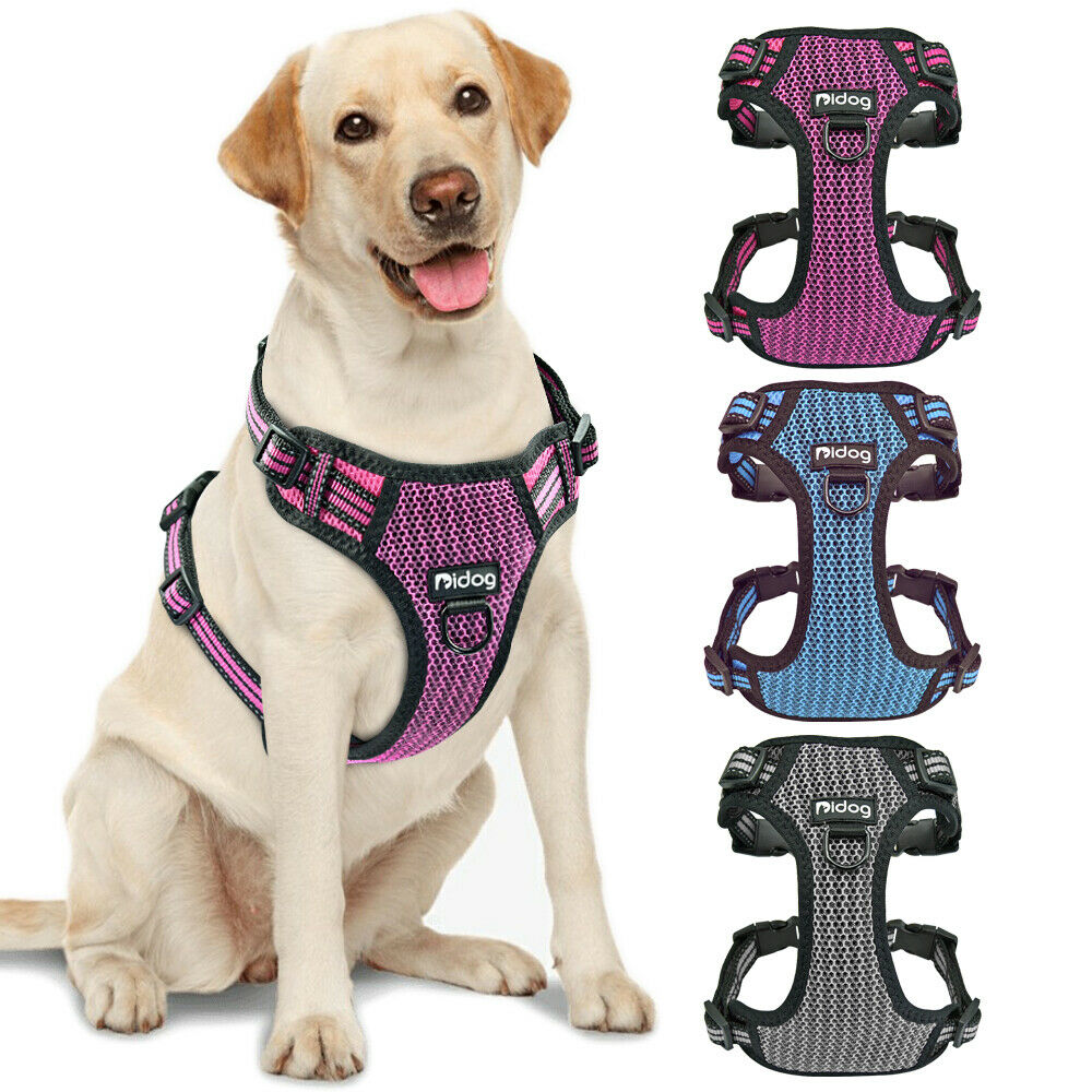 Reflective Front Clip Harness Breathable Mesh No Pull Small Large Dog ...