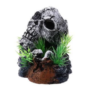 Pirate Skull Skeleton Aquarium Ornament Hiding Cave Fish Tank Decoration Decor #8