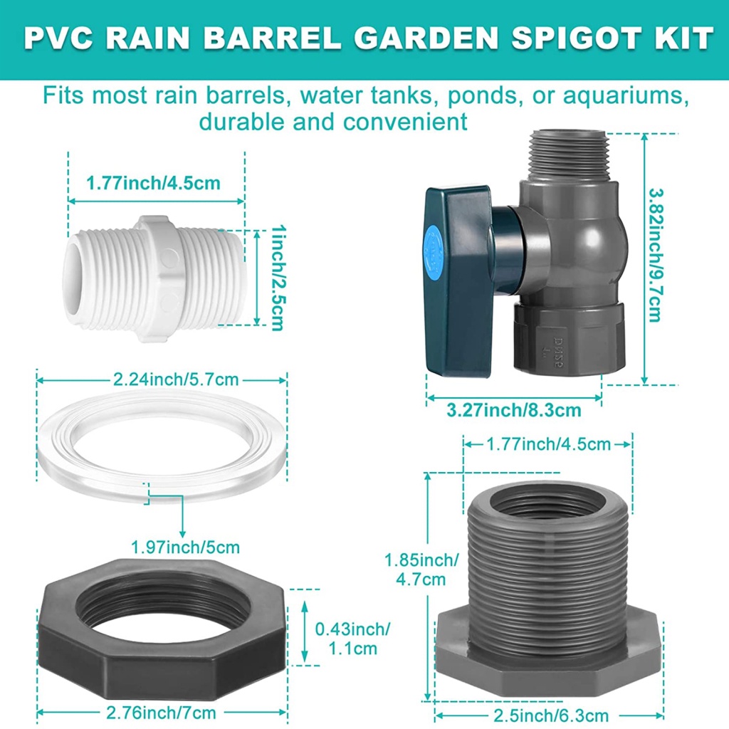 Garden Hose Bulkhead Connector 3 4 Bucket Barrel Tank | Fasci Garden