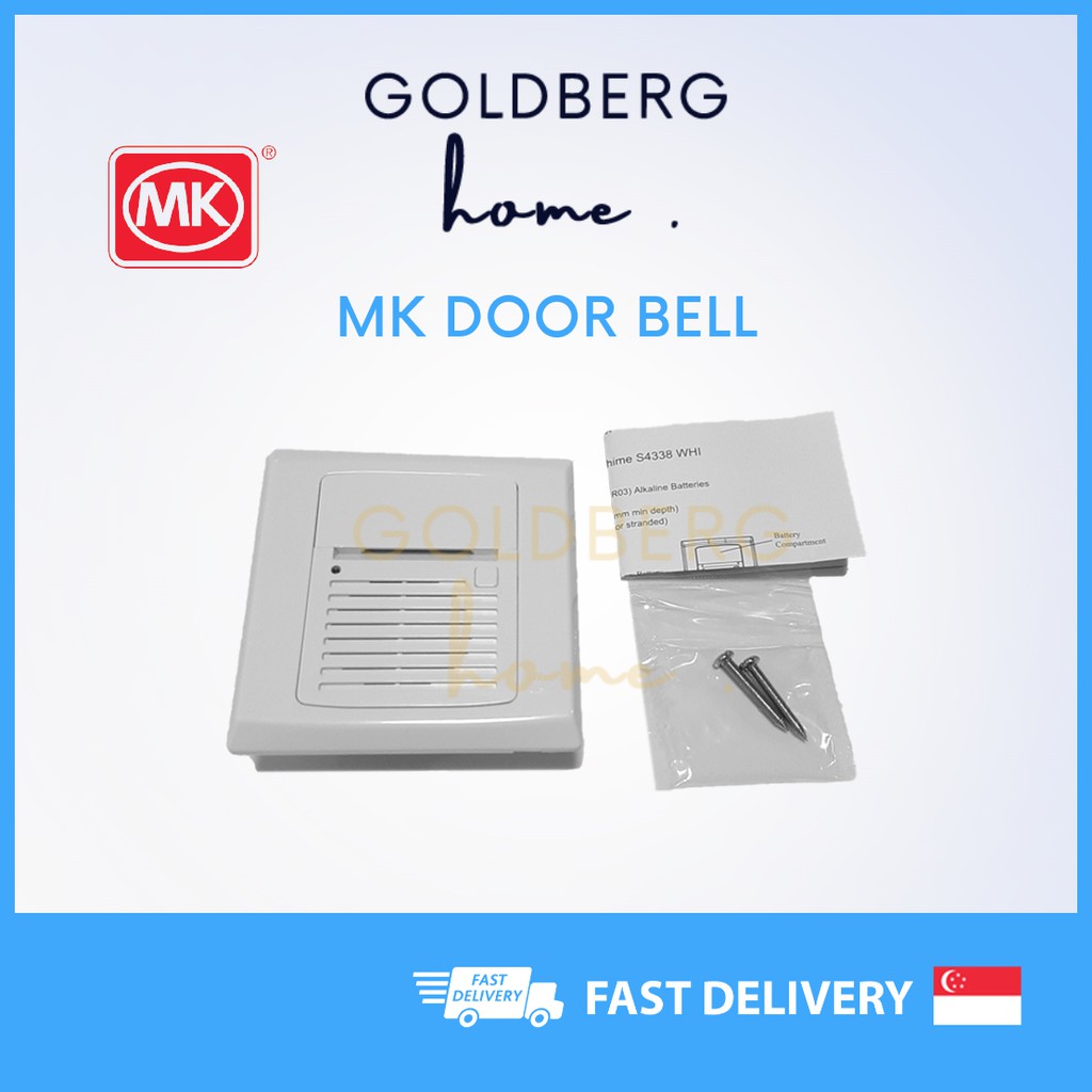 [SG Seller] MK Door Bell Chime Battery Operated S4338 WHI Goldberg