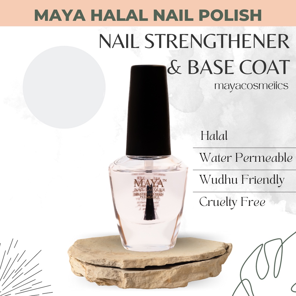 Maya Cosmetics Halal Nail Strengthener & Base Coat Shopee Singapore