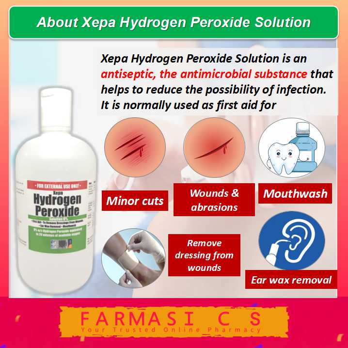 Xepa Hydrogen Peroxide 6 Solution 500ml Exp 04 24 First Aid Wounds Care Mouthwash Ear Wax Removal Shopee Singapore