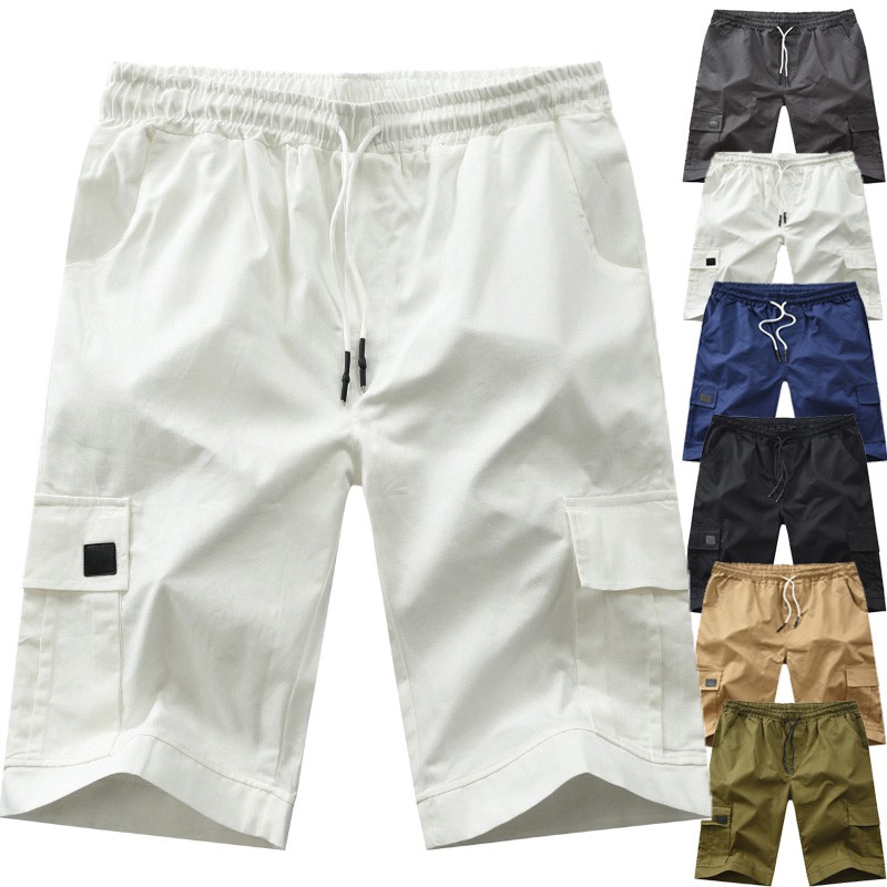 Mens Combat Cargo Shorts 3/4 Length Plain Sport Fashion Casual Summer New