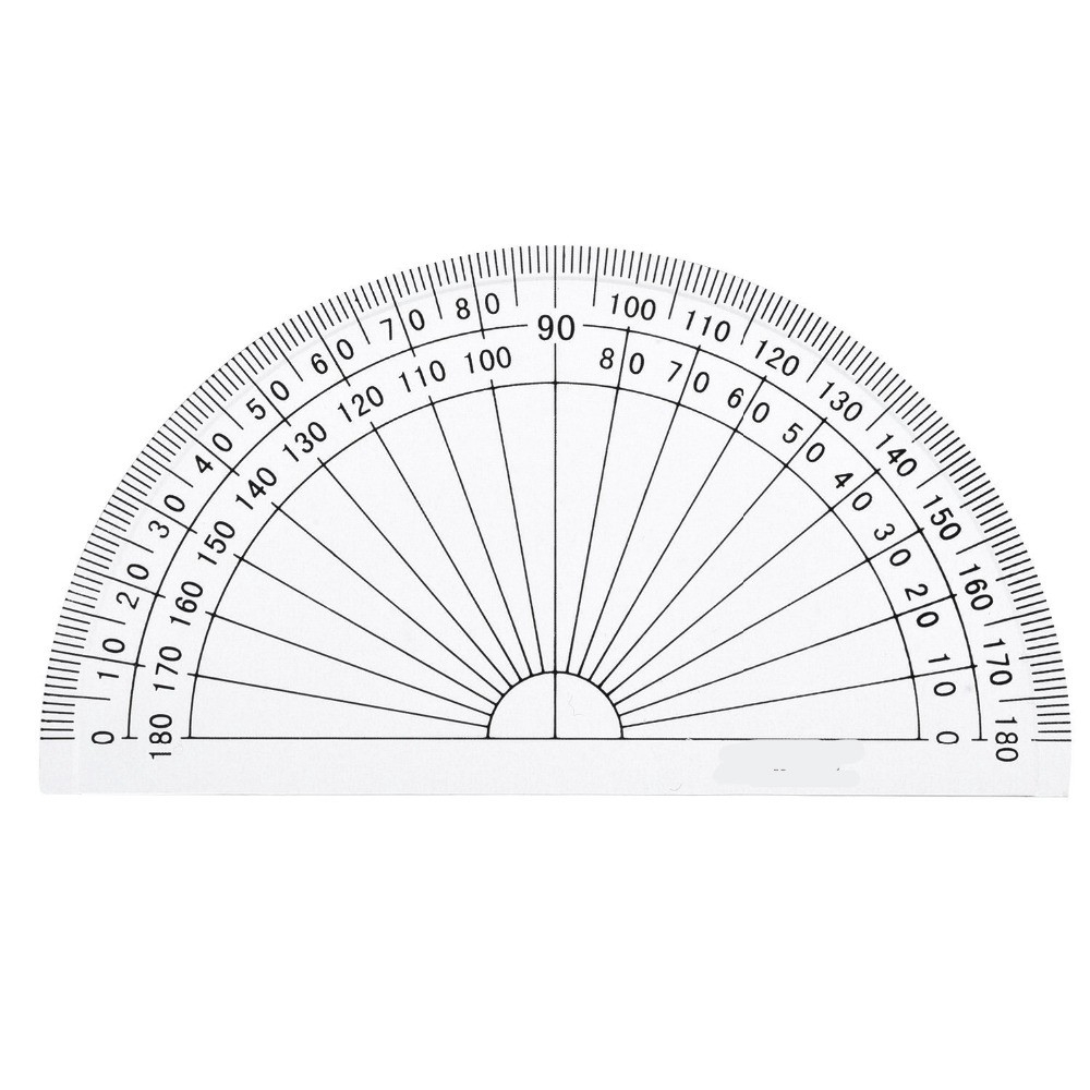 1 Piece Clear 180 Degree Protractor Angle Measurement Rulers School ...