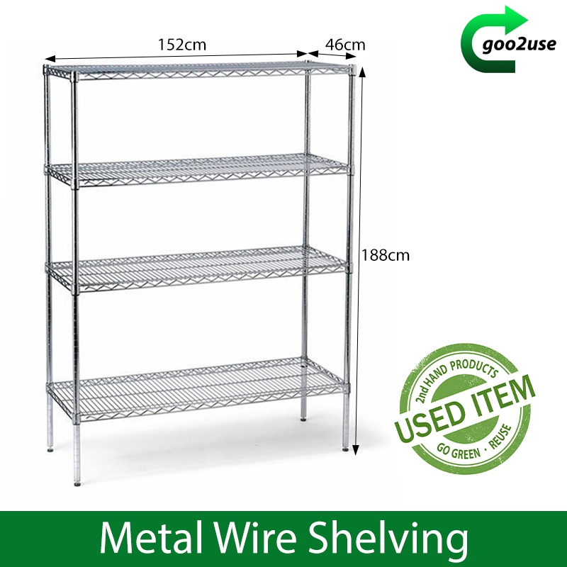 Used 2nd Hand Furniture Home & Living Metal Wire Shelves Display Rack