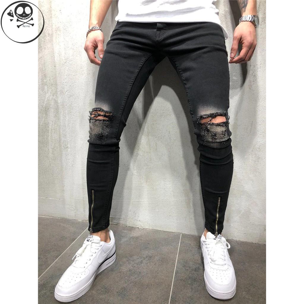 super skinny distressed jeans mens