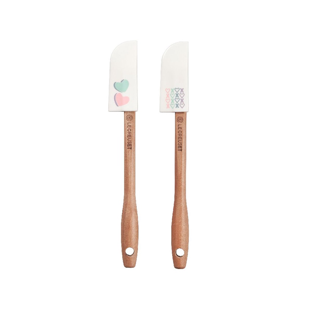 Authentic Le Creuset Spatulas Hearts Set of 2 Mini Limited Edition
