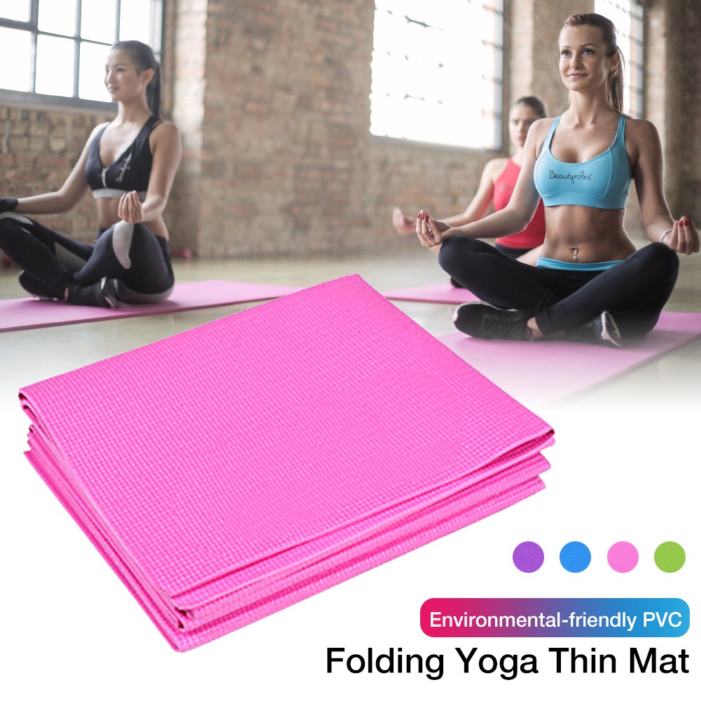 Natural Rubber Print Yoga Exercise Mat Non Slip Pro Thin Workout