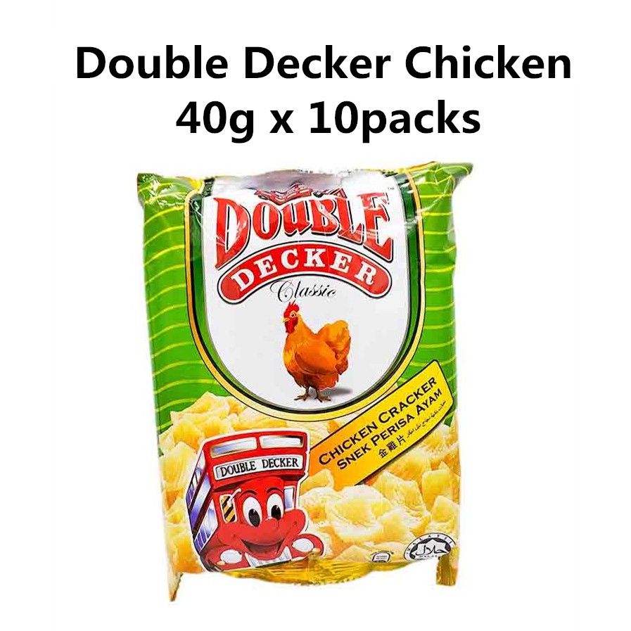 Shop Malaysia Double Decker Snack Chicken Keropok 40g X 10packs Shopee Singapore