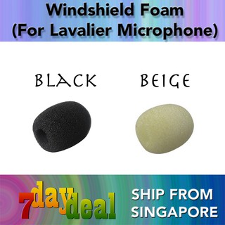 Windshield Foam for Lavalier Lapel Microphone (Black or Beige)