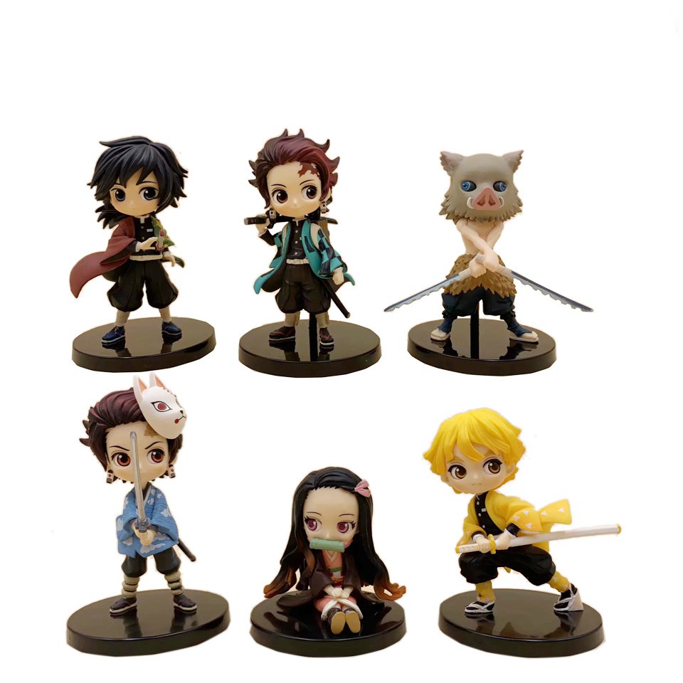 3pcs Set Demon Slayer Kimetsu No Yaiba Q Posket Kamado Tanjirou Nezuko Zenitsu Giyuu Inosuke Action Figure Model Shopee Singapore