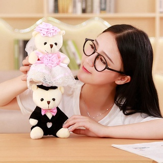 2PCS 20cm Big Stuffed Toy  Animal Couple Teddy Bear Plush Toy Doll Wedding Valentine Gift #2