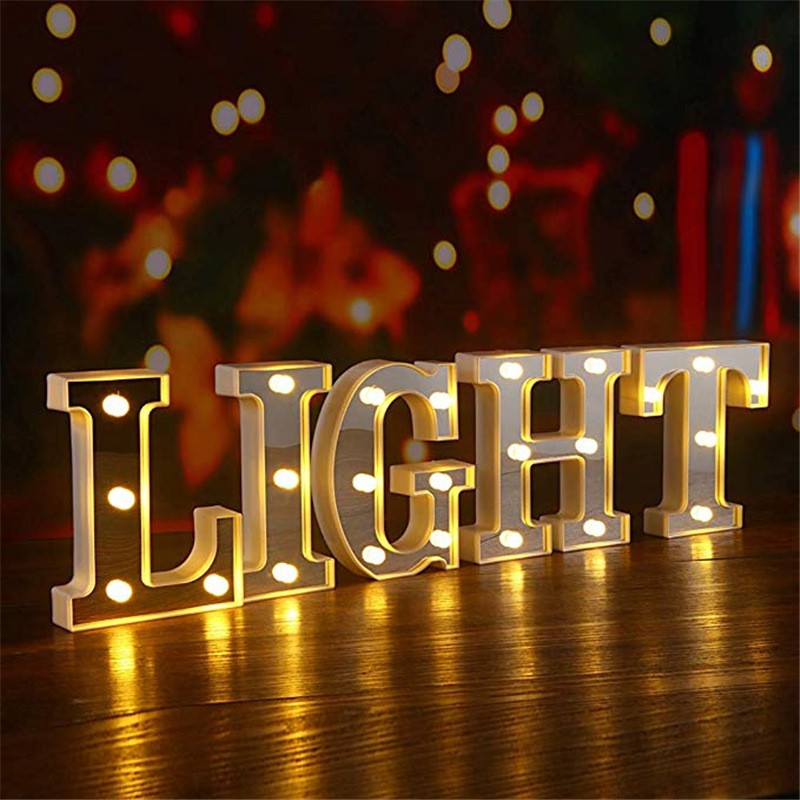 letters with lights decor