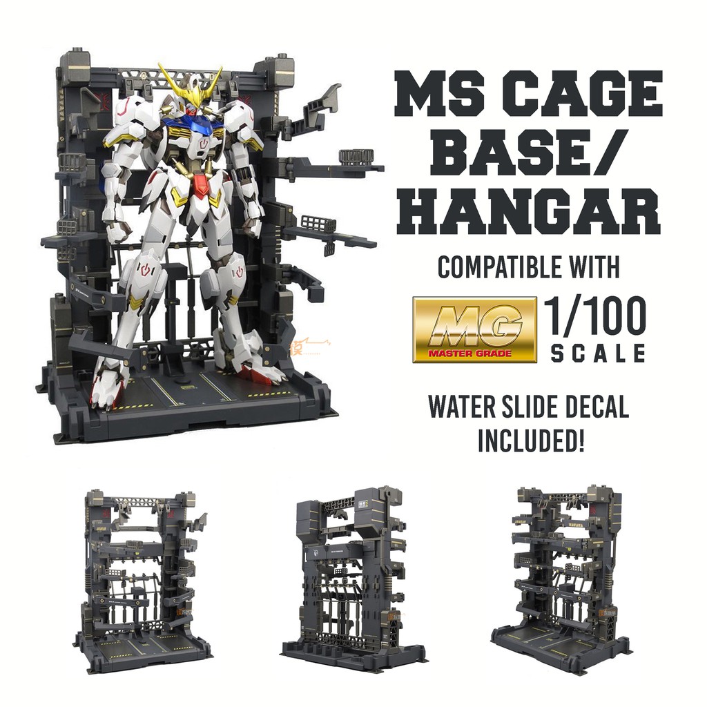Readystock Ms Cage Base Hangar Mg 1 100 Gundam Gunpla Stand Domain Display Shopee Singapore