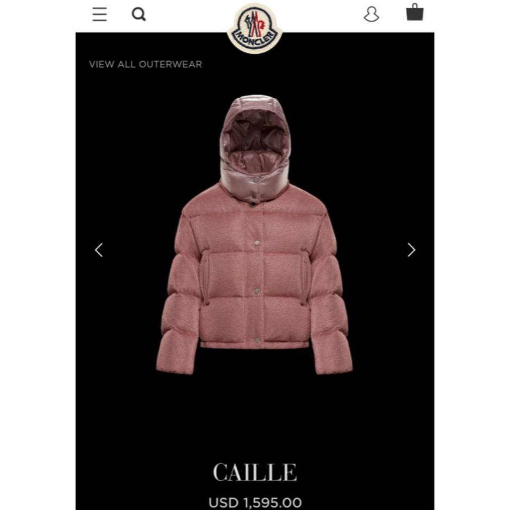 moncler caille metallic puffer coat