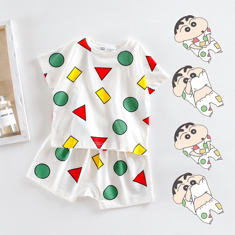 Crayon Shinchan Boys Pajamas Summer Cartoon Set Child Home Service | Shopee  Singapore