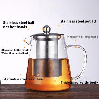 950ML Heat Resistant Glass Kettle Teapot with Stainless Steel Filter Home Office Tea Set Glass Maker #3