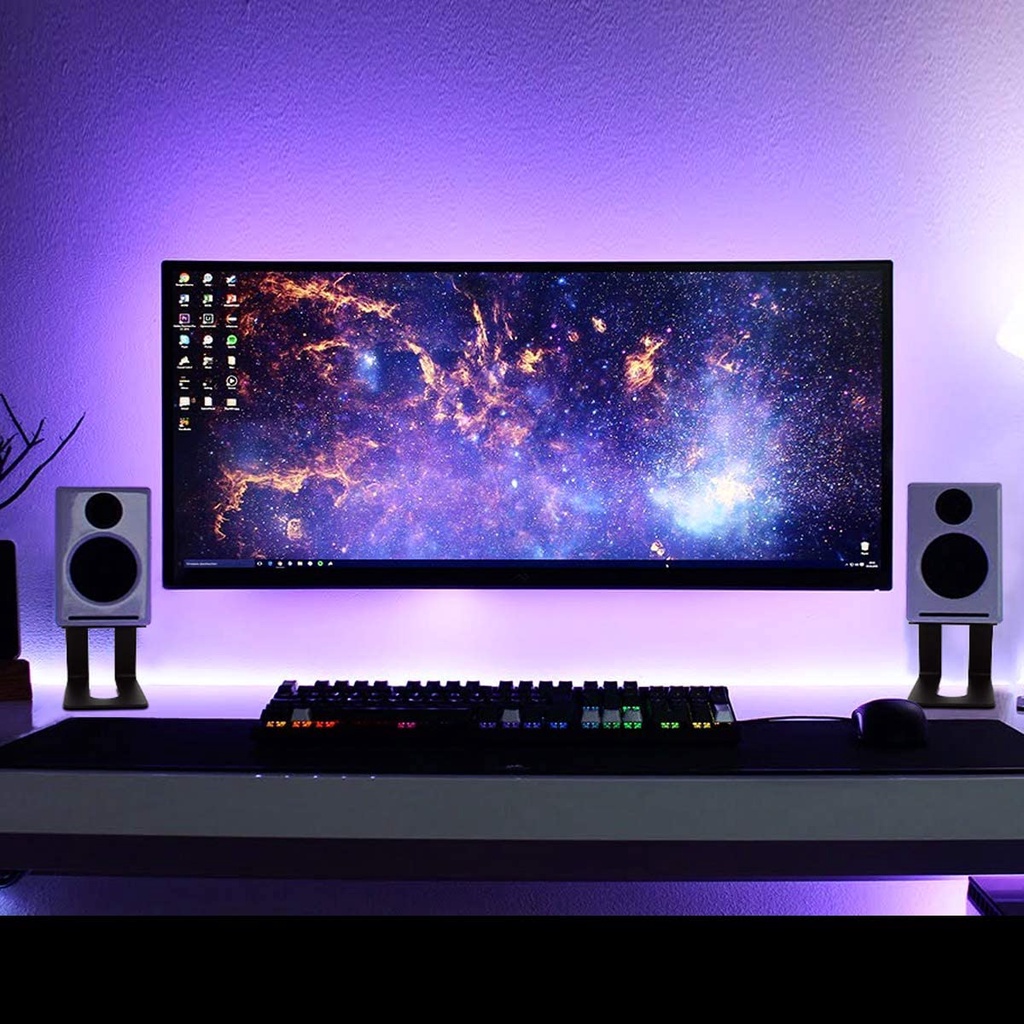 Studio Monitor Stand (Full Top) Desktop Speaker Stand Table Computer PC ...