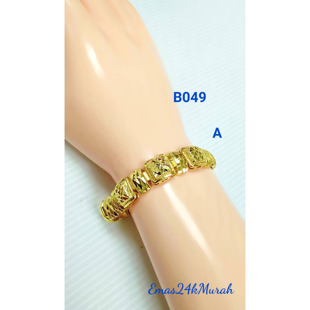 Gelang Biskut Tawar Pulut Dakap Emas Korea 24k Murah B049 Singapore