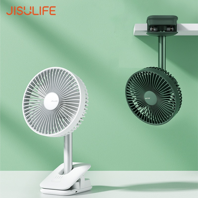 JISULIFE Table Fan 8000 mAh Battery USB Rechargeable Portable Clip Fan ...