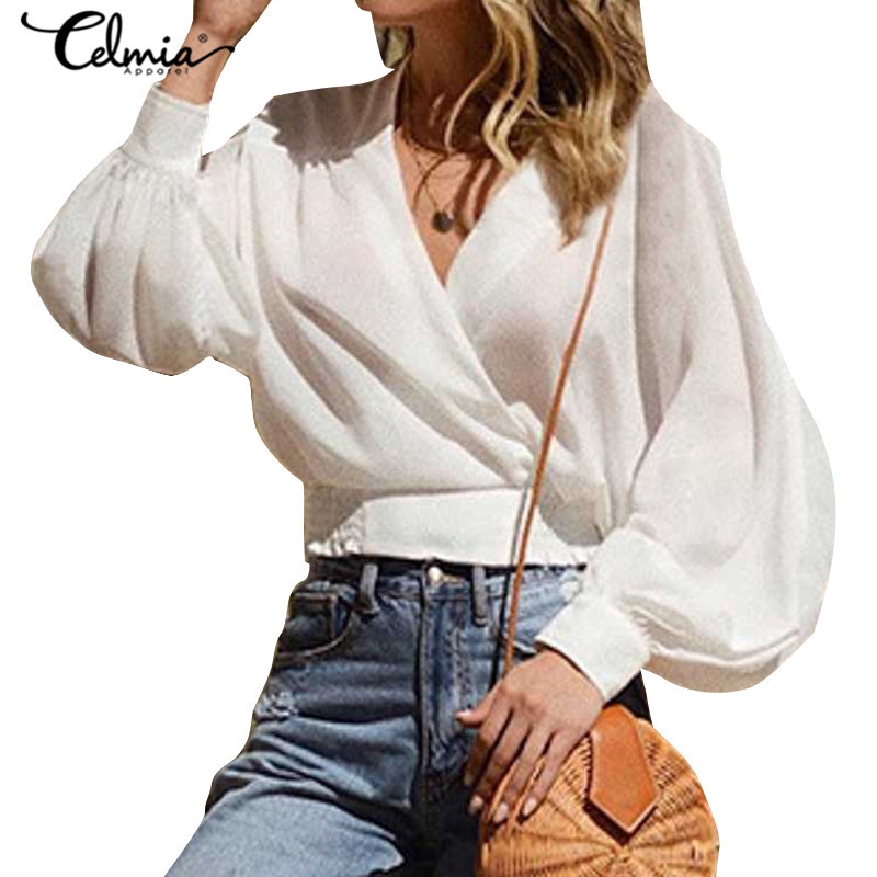 deep v neck long sleeve shirt