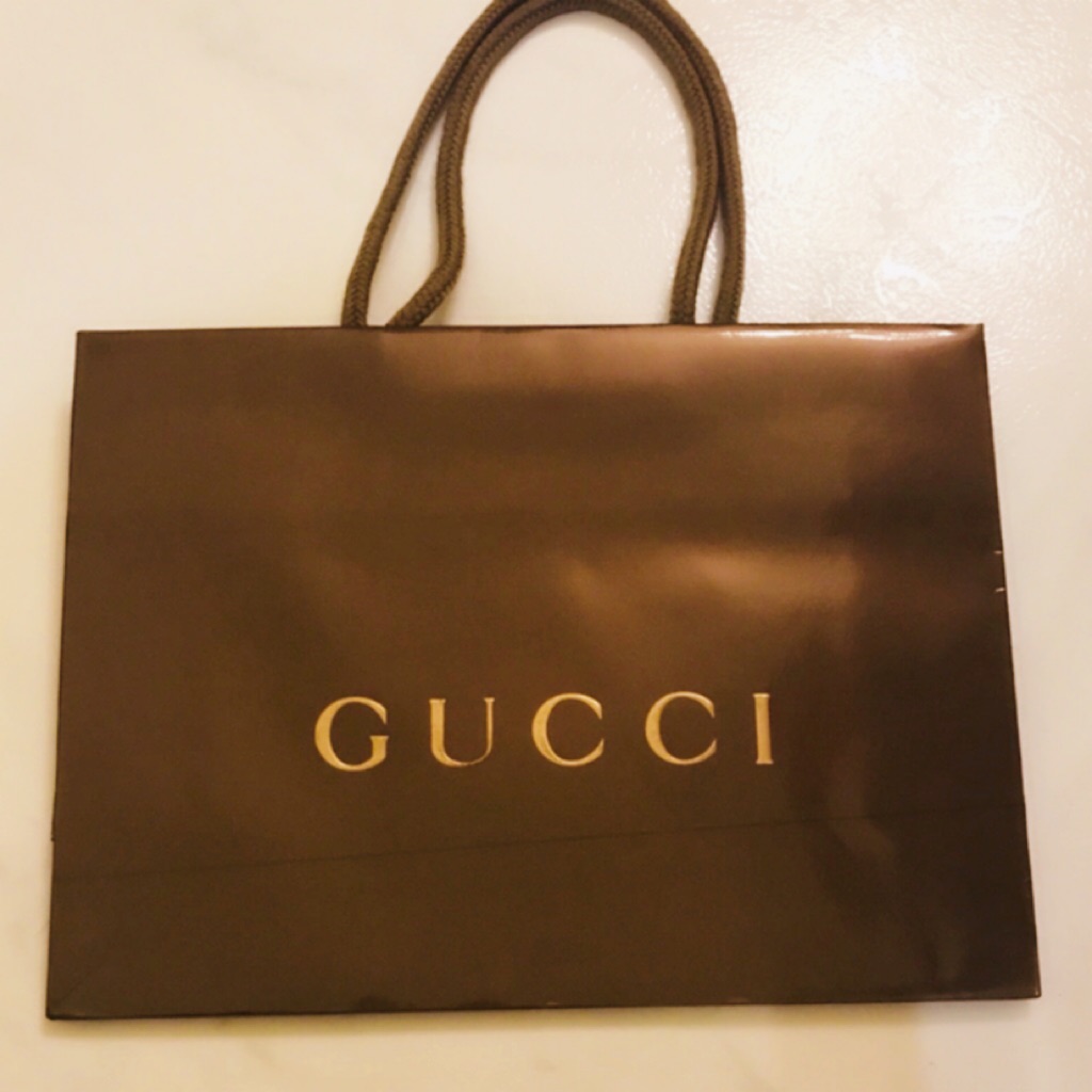 gucci brown paper bag