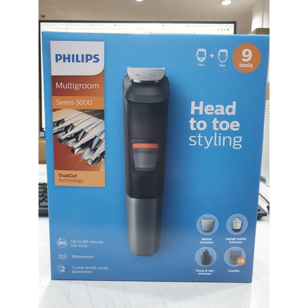 Philips Multigroom Series 5000 MG5720/15 Dual Cut Technology/Waterproof ...