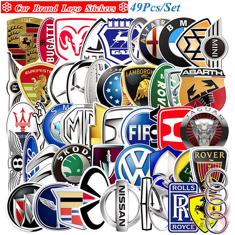 Car Brand Logo Mixed Stickers 49Pcs/Set DIY Fashion Luggage Laptop ...