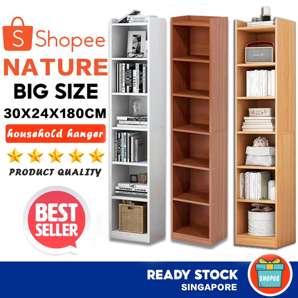 HDB Wall bookshelf Storage Rack Bedroom Storage cabinet Bookcase File Rack Placement Table