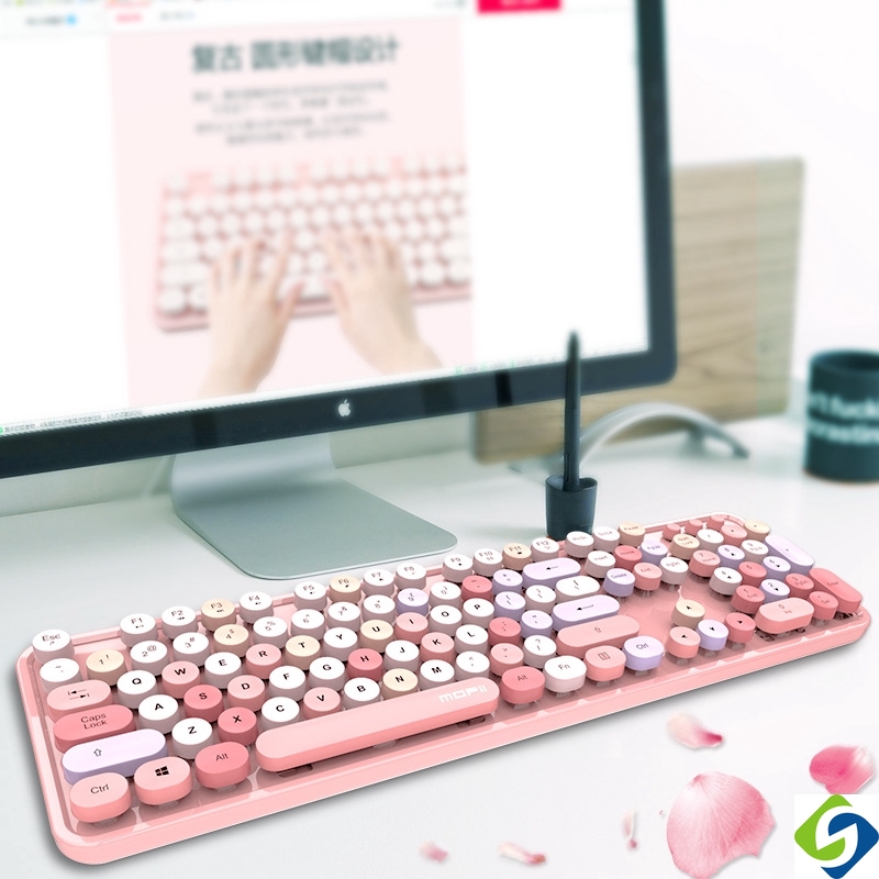 Original MOFii Sweet Wireless keyboard&mouse set lipstick girl punk 2.4