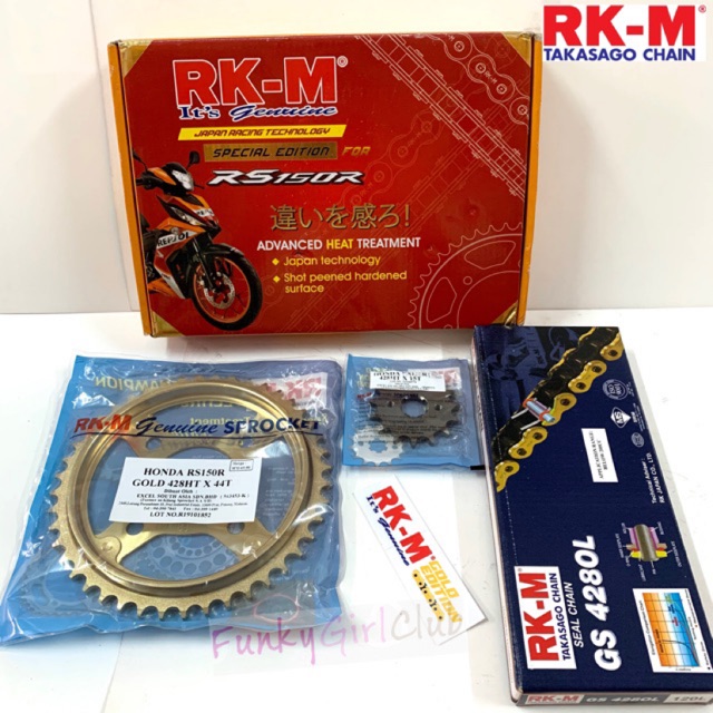 Rkm Oring Chain Sprocket Set Gold Special Edition Rs150 Rs150r 44 15 Rkm O Ring Shopee Singapore