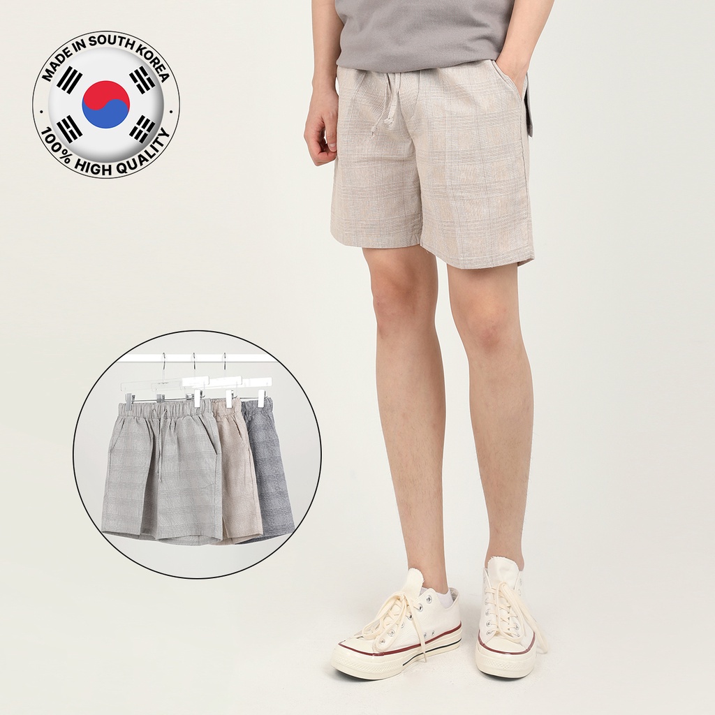 [YSKSEOUL] Check Linen Shorts / 100 Made in Korea / Korean style