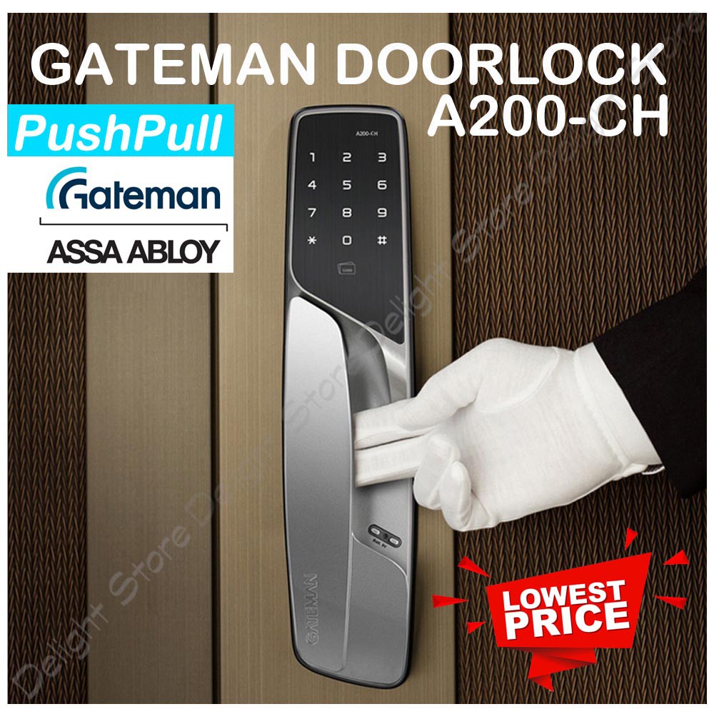 Gateman Korea Digital Door Lock A200 Ch Push Pull Bar Smart Pad