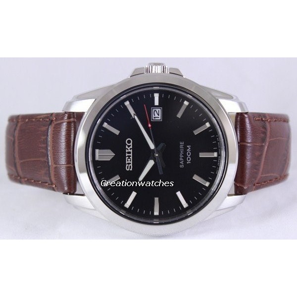 seiko sapphire 100m leather