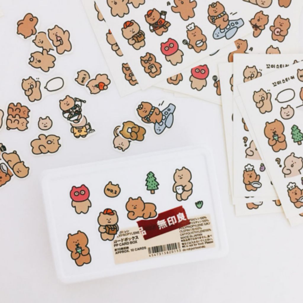 korean cute little bear daily diary scrapbook planner stickers by