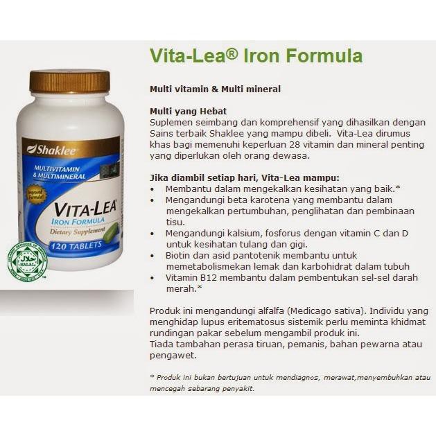 Vita Lea Iron Plus 120 Tablets 1 Bottle Shopee Singapore