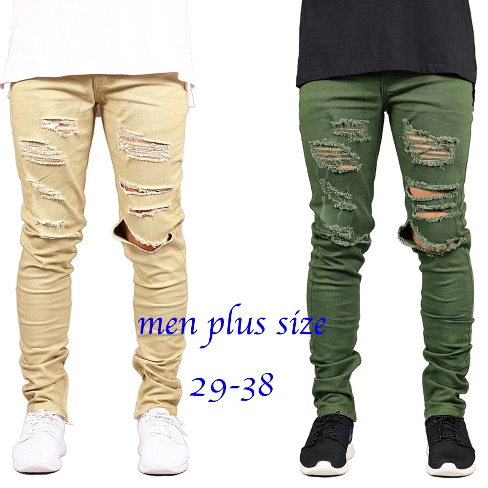 green ripped jeans mens