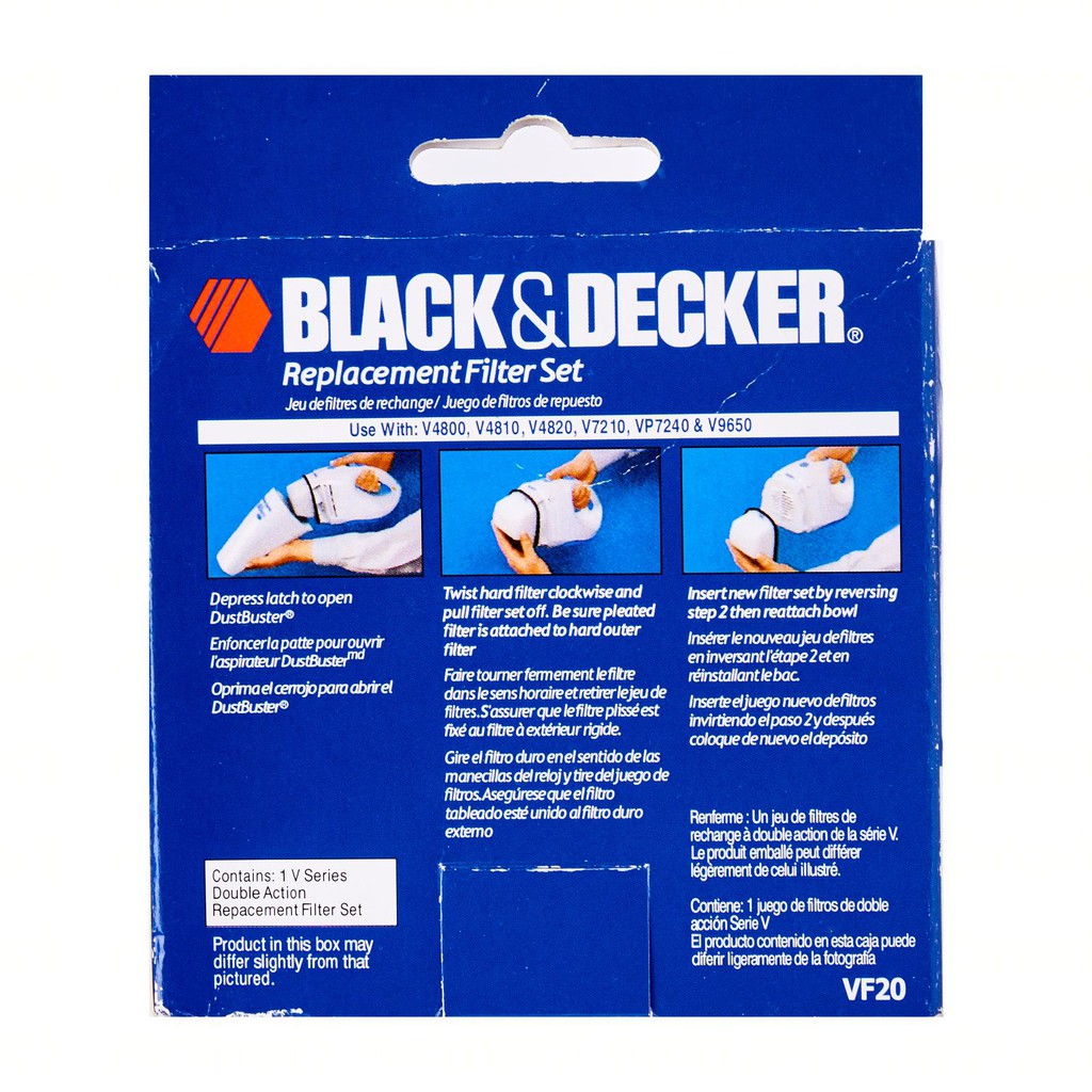 BLACK+DECKER VF20 Double Action DustBuster Filter Set 
