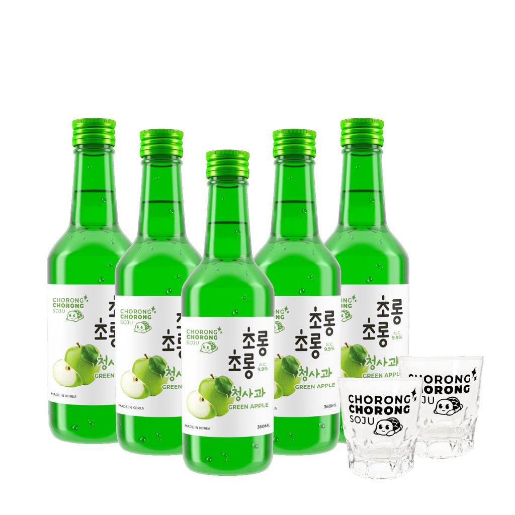 Chorong Chorong Green Apple Soju 360ml 5s Limited Pack (Free 2 x Soju
