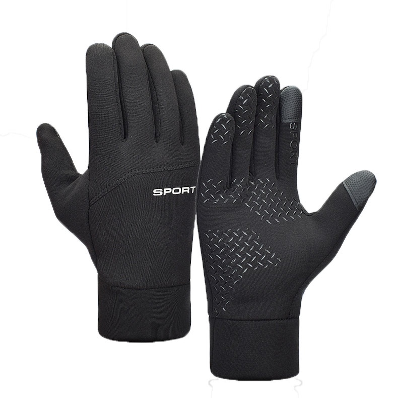 Motorcycle Winter Gloves Touch Screen Gloves Windproof Water Resistant Carbon Fiber Men Women ATV UTV Black Size XL 