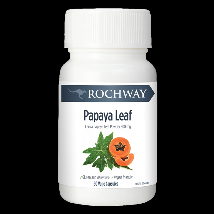 Rochway Organic Papaya/Paw Paw Leaf Extract Capsules, 60caps Shopee